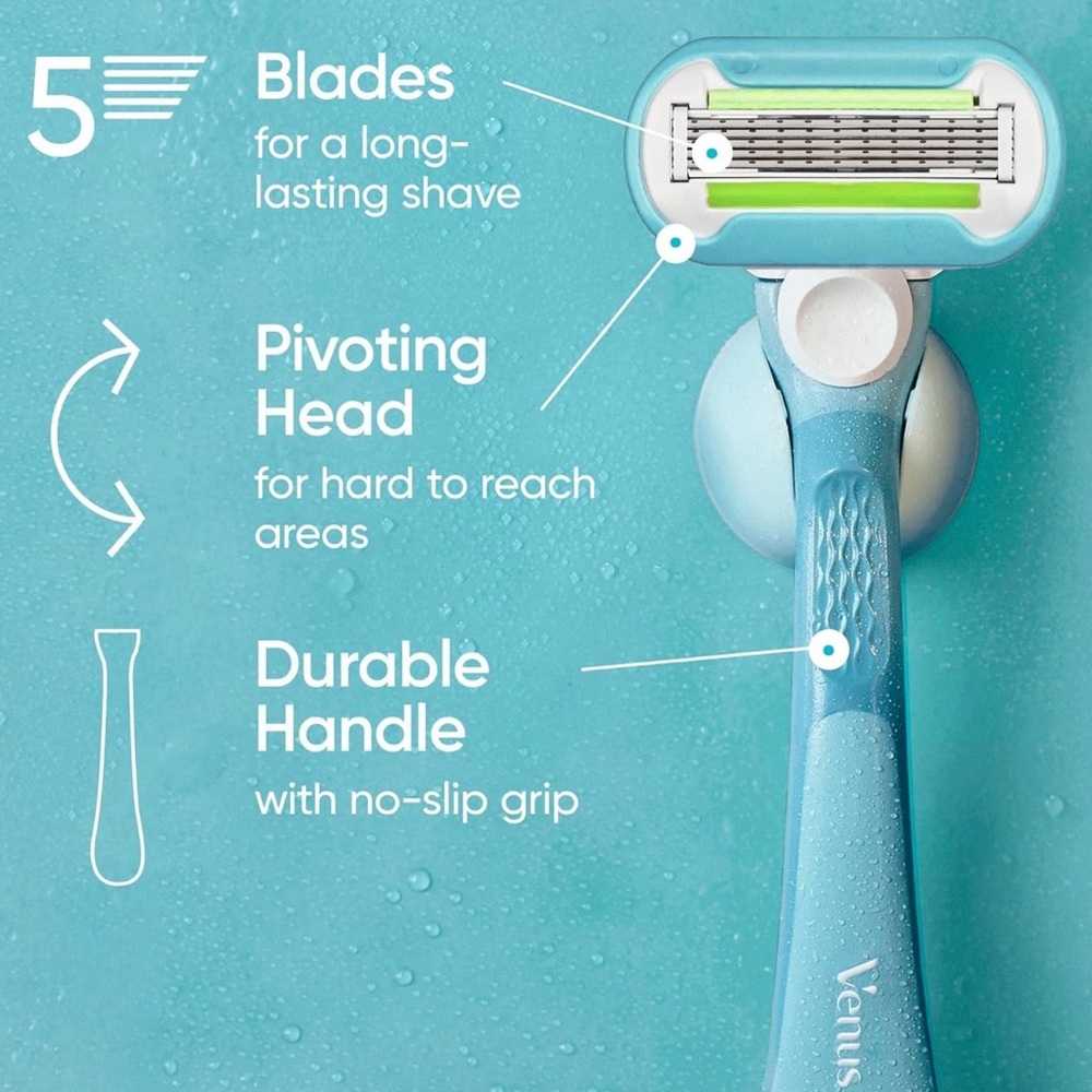 Gillette Venus Extra Smooth Razor for Women, Includes 1 Reusable Razor Handle + - Picture 2 of 7